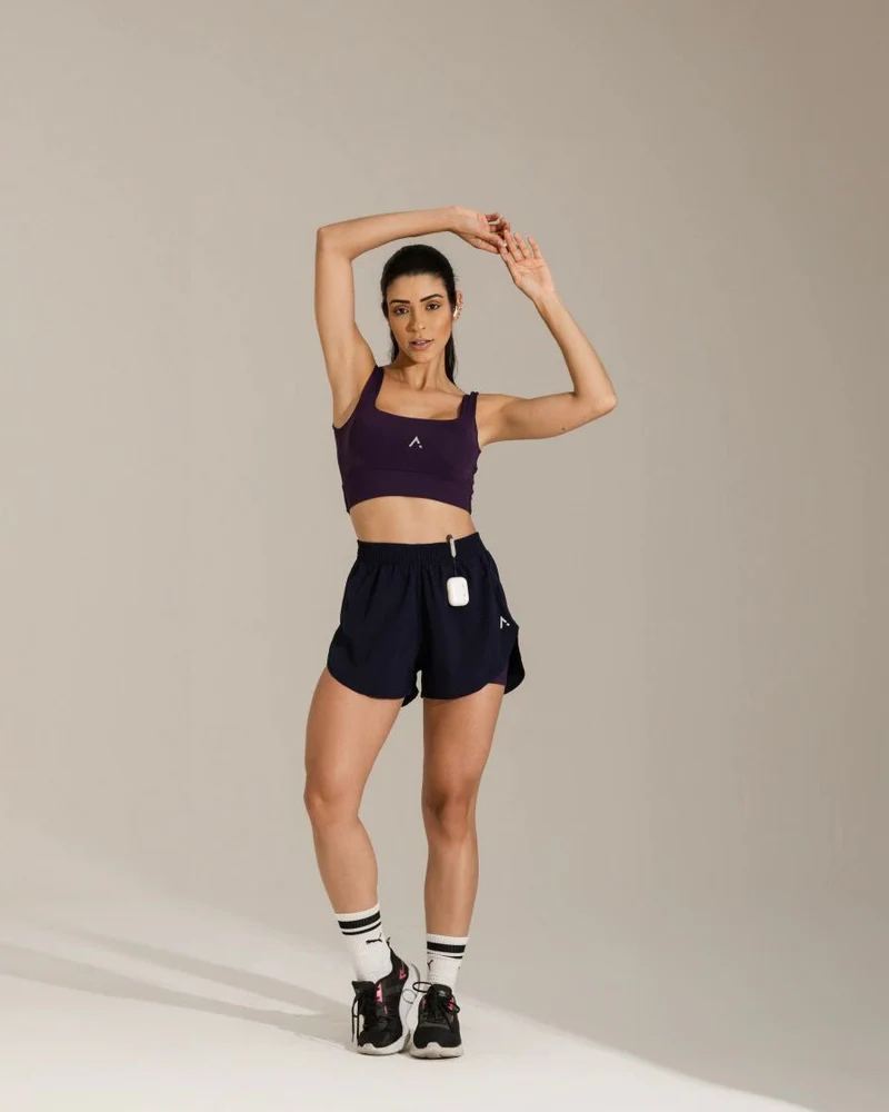 Conjunto Short Duplo Elenna - Roxo Escuro